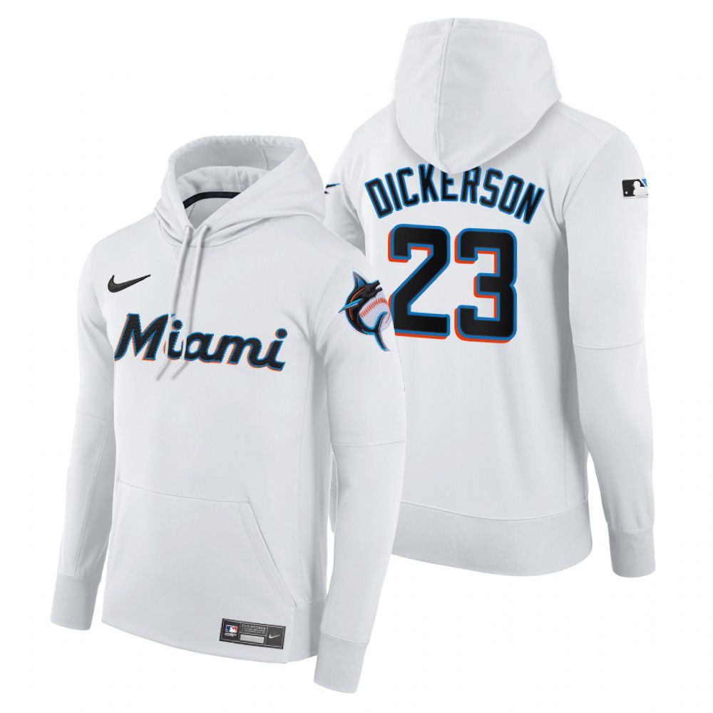 Men Miami Marlins #23 Dickerson white home hoodie 2021 MLB Nike Jerseys